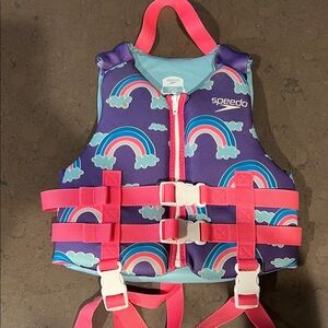 Speedo Kids' Purple and Pink Rainbow Life Vest